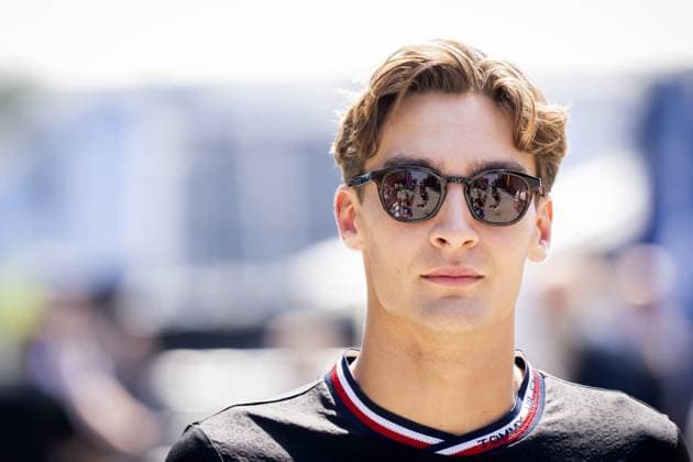 BUDAPEST - George Russell (Mercedes) arrives at the Hungaroring Circuit in the run-up to the Hungarian Grand Prix. ANP SANDER KONING xVIxANPxSportx xxANPxIVx 503710495 originalFilename: 503710495.jpg