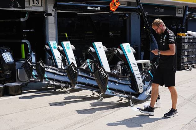 FORMULA 1 HUNGARIAN GRAND PRIX 2024 18.07.2024, Hungaroring, Budapest, FORMULA 1 HUNGARIAN GRAND PRIX 2024 , im Bild Frontflügel von Mercedes.