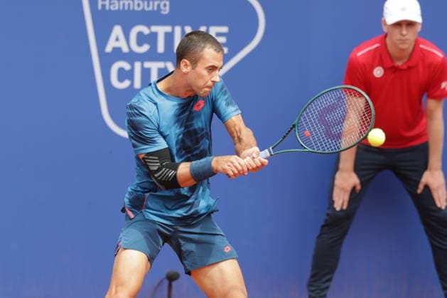 Tennis Herren ATP, Tennis Herren Tennis Herren Tour 500 European Open Hamburg, Hamburg Open ATP 500 2024 , 18.07.2024 , Laslo Djere SRB spielt eine Rückhand Copyright: FernandoxSoares