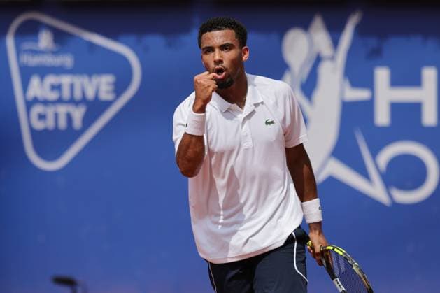 Tennis Herren ATP, Tennis Herren Tennis Herren Tour 500 European Open Hamburg, Hamburg Open ATP 500 2024 , 18.07.2024 , Arthur Fils FRA freut sich über den Punktgewinn Copyright: FernandoxSoares