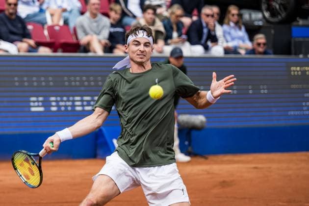 240718 Timofey Skatov of Kazakhstan during day 4 of the Nordea Open on July 18, 2024 in Bastad. Photo: Niclas Jönsson BILDBYRAN COP 273 NO0288 tennis ATP, Tennis Herren 250 nordea open bbeng Copyright: NICLASxJÖNSSON BB240718NO006