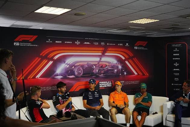 FORMULA 1 HUNGARIAN GRAND PRIX 2024 18.07.2024, Hungaroring, Budapest, FORMULA 1 HUNGARIAN GRAND PRIX 2024 , im Bild Nico Hülkenberg (DEU), Haas F1 Team, Pierre Gasly (FRA), Alpine F1 Team, Alexander Albon (GBR), Williams Racing, Oscar Piastri (AUS), McLaren F1 Team, Fernando Alonso (ESP), Aston Martin Aramco Cognizant Formula One Team