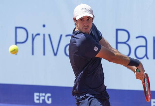 Gstaad: Gstaad Switzerland, 07 18 2024: Gustavio Heide (BRA) in action during EFG Swiss Open. during EFG Swiss Open Gstaad, International Tennis match in Gstaad, Switzerland, July 18 2024 International Tennis match - EFG Swiss Open Gstaad  - ZUMAp169 20240718_zsa_p169_110 Copyright: xPatrickxDancel IPAxSportx