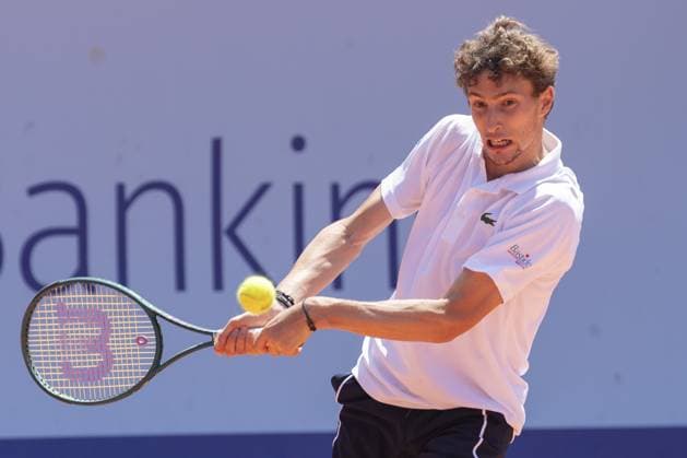 Gstaad: Gstaad Switzerland, 07 18 2024: Ugo Humbert (FRA) in action during EFG Swiss Open. during EFG Swiss Open Gstaad, International Tennis match in Gstaad, Switzerland, July 18 2024 International Tennis match - EFG Swiss Open Gstaad  - ZUMAp169 20240718_zsa_p169_112 Copyright: xPatrickxDancel IPAxSportx