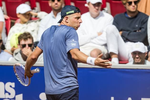 240718 Tallon Griekspoor of Netherland looks dejected during day 4 of the Nordea Open on July 18, 2024 in Bastad. Photo: Niclas Jönsson BILDBYRAN COP 273 NO0288 tennis ATP, Tennis Herren 250 nordea open bbeng depp Copyright: NICLASxJÖNSSON BB240718NO014