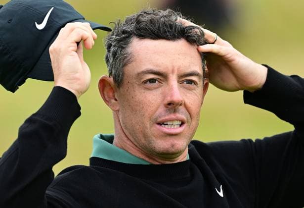 Rory McIlroy looks dejected walking off the 15th green The British Open Championship, Day One, Golf, Royal Troon, Troon, UK - 18 July 2024  Copyright: xGreigxCowie Shutterstockx 14587994x