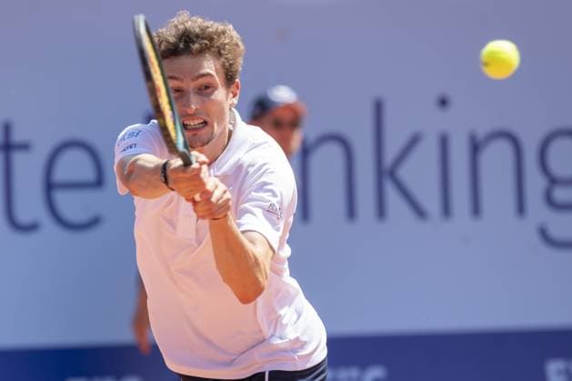 Gstaad: Gstaad Switzerland, 07 18 2024: Ugo Humbert (FRA) in action during EFG Swiss Open. during EFG Swiss Open Gstaad, International Tennis match in Gstaad, Switzerland, July 18 2024 International Tennis match - EFG Swiss Open Gstaad  - ZUMAp169 20240718_zsa_p169_138 Copyright: xPatrickxDancel IPAxSportx