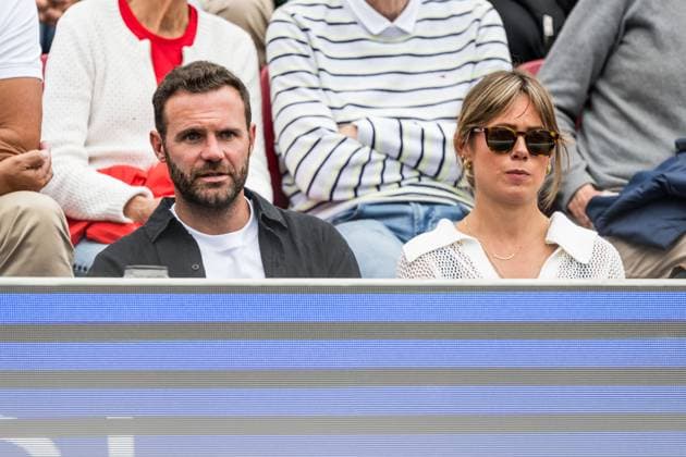 240718 Juan Mata of Spain and wife Evelina Kamph during day 4 of the Nordea Open on July 18, 2024 in Bastad. Photo: Niclas Jönsson BILDBYRAN COP 273 NO0288 tennis ATP, Tennis Herren 250 nordea open bbeng Copyright: NICLASxJÖNSSON BB240718NO038