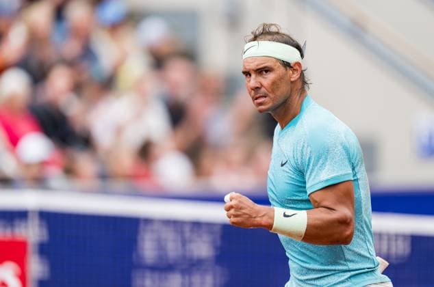 240718 Rafael Nadal of Spain celebrates during day 4 of the Nordea Open on July 18, 2024 in Bastad. Photo: Niclas Jönsson BILDBYRAN COP 273 NO0288 tennis ATP, Tennis Herren 250 nordea open bbeng jubel Copyright: NICLASxJÖNSSON BB240718NO052