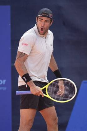 International Tennis match - EFG Swiss Open Gstaad Gstaad Switzerland, 07 18 2024: Matteo Berrettini (ITA) in action during EFG Swiss Open. during EFG Swiss Open Gstaad, International Tennis match in Gstaad, Switzerland, July 18 2024 Gstaad Switzerland  Copyright: xIPAxSport ABACAx