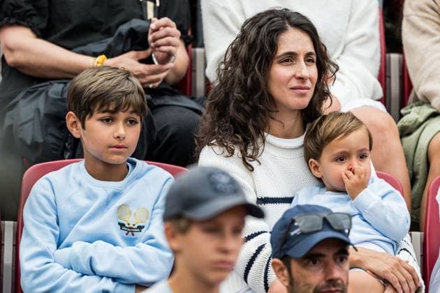 240718 Rafael Nadal of Spain wife Maria Francisca Perello and kids during day 4 of the Nordea Open on July 18, 2024 in Bastad. Photo: Niclas Jönsson BILDBYRAN COP 273 NO0288 tennis ATP, Tennis Herren 250 nordea open bbeng Copyright: NICLASxJÖNSSON BB240718NO071