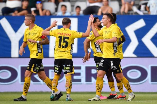 Fußball, EL Quali, Paphos FC - IF Elfsborg 240718 Players of Elfsborg celebrate during the UEFA Europa League qualification match between Pafos and Elfsborg on July 18, 2024 in Limassol. Photo: Alex Nicodim BILDBYRAN COP 282 AN0007 fotboll football soccer fotball uefa europa league pafos elfsborg bbeng jubel Copyright: ALEXxNICODIM BB240718BB622