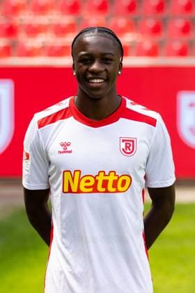 18.07.2024, Fussball, GER, Saison 2024 2025, 2.Liga,Pressetermin, SSV Jahn Regensburg Mansour Ouro-Tagba; SSV Jahn Regensburg, 2. BL, Porträttermin 2024 2025 DFL REGULATIONS PROHIBIT ANY USE OF PHOTOGRAPHS AS IMAGE SEQUENCES AND OR QUASI-VIDEO. Regensburg Bayern Deutschland Jahnstadion Regensburg