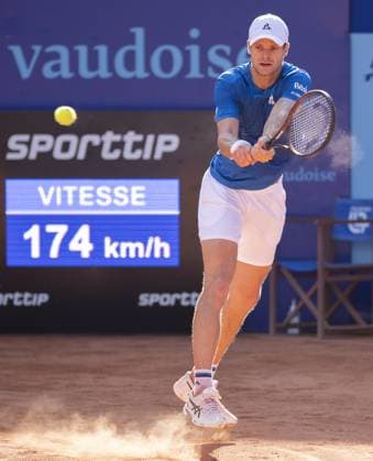Gstaad Switzerland, 07 18 2024: Yannick Hanfmann (GER) in action during EFG Swiss Open. during EFG Swiss Open Gstaad, International Tennis match in Gstaad, Switzerland, July 18 2024  Copyright: xPatrickxDancel IPAxSportx xipa-ax xx IPA_48096620 IPA_Agency_IPA48096620