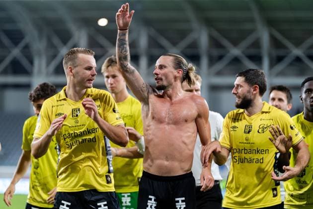 240718 Niklas Hult of Elfsborg celebrates after the UEFA Europa League qualification match between Pafos and Elfsborg on July 18, 2024 in Limassol. Photo: Alex Nicodim BILDBYRAN COP 282 AN0007 fotboll football soccer fotball uefa europa league pafos elfsborg bbeng jubel Copyright: ALEXxNICODIM BB240718BB777