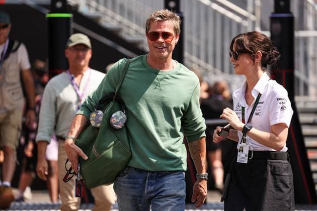 Sport Bilder des Tages PITT Brad (USA), actor playing Sonny Hayes, driver of the fictional APX GP team in the Apex F1 movie by Apple Studios Bruckheimer Films, portrait during the Formula 1 Hungarian Grand Prix 2024, 13th round of the 2024 Formula One World Championship, WM, Weltmeisterschaft from July 19 to 21, 2024 on the Hungaroring, in Mogyorod, Hungary - F1 - HUNGARIAN GRAND PRIX 2024 DPPI Panoramic  240719_R13_UNGHERIA_DP_AV6_5646