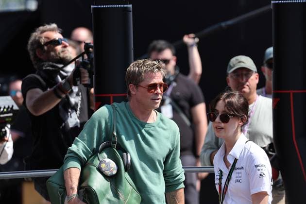 19.07.2024, Hungaroring, Budapest, FORMULA 1 HUNGARIAN GRAND PRIX 2024 , im Bild Schauspieler Brad Pitt kommt zu Dreharbeiten in das Fahrerlager von Budapest. Defodi-506_20240719_hbr_0233