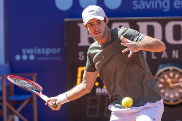 Gstaad Switzerland, 07 19 2024: Gustavio Heide (BRA) in action during EFG Swiss Open. during EFG Swiss Open Gstaad, International Tennis match in Gstaad, Switzerland, July 19 2024  Copyright: xPatrickxDancel IPAxSportx xipa-ax xx IPA_48110670 IPA_Agency_IPA48110670