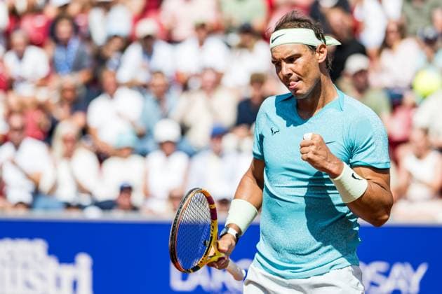 240719 Rafael Nadal of Spain celebrates during day 5 of the Nordea Open on July 19, 2024 in Bastad. Photo: Niclas Jönsson BILDBYRAN COP 273 NO0289 tennis ATP, Tennis Herren 250 nordea open bbeng jubel Copyright: NICLASxJÖNSSON BB240719NO006