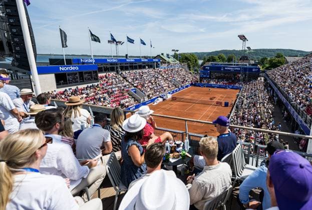 240719 General view of the centercourt during day 5 of the Nordea Open on July 19, 2024 in Bastad. Photo: Niclas Jönsson BILDBYRAN COP 273 NO0289 tennis ATP, Tennis Herren 250 nordea open bbeng Copyright: NICLASxJÖNSSON BB240719NO011