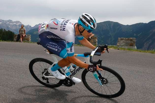 Tour de France 2024 - Stage 19 ISOLA 2000, FRANCE - JULY 19 : Arndt Nikias (GER) of Bahrain - Victorius during stage 19 of the 111th edition of the Tour de France 2024 cycling race, a stage of 144,6 kms with start in Embrun and finish in Isola 2000 on July 19, 2024 in Isola 2000, France, 19 07 2024 Isola 2000 France  Copyright: xLucaxBettinix