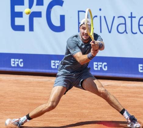 Gstaad: Gstaad Switzerland, 07 19 2024: Jan-Lennard Struff (GER) in action during EFG Swiss Open. during EFG Swiss Open Gstaad, International Tennis match in Gstaad, Switzerland, July 19 2024 International Tennis match - EFG Swiss Open Gstaad  - ZUMAp169 20240719_zsa_p169_260 Copyright: xPatrickxDancel IPAxSportx