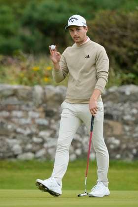 19th July 2024; Royal Troon Golf Club, Troon, South Ayrshire, Scotland; The Open Championship 2nd round; Matthew Jordan after birdie on the 11th green  ActionPlus12669605 StevenxFlynn