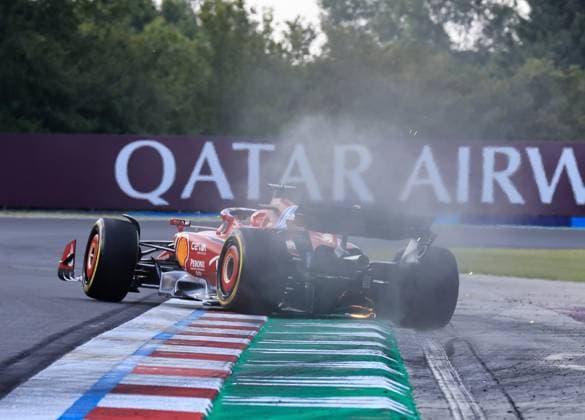 19.07.2024, Hungaroring, Budapest, FORMULA 1 HUNGARIAN GRAND PRIX 2024 , im Bild Unfall von Charles Leclerc (MCO), Scuderia Ferrari HP Defodi-506_20240719_hbr_4546