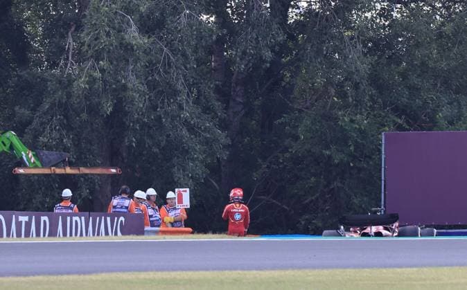 19.07.2024, Hungaroring, Budapest, FORMULA 1 HUNGARIAN GRAND PRIX 2024 , im Bild Unfall von Charles Leclerc (MCO), Scuderia Ferrari HP Defodi-506_20240719_hbr_4559