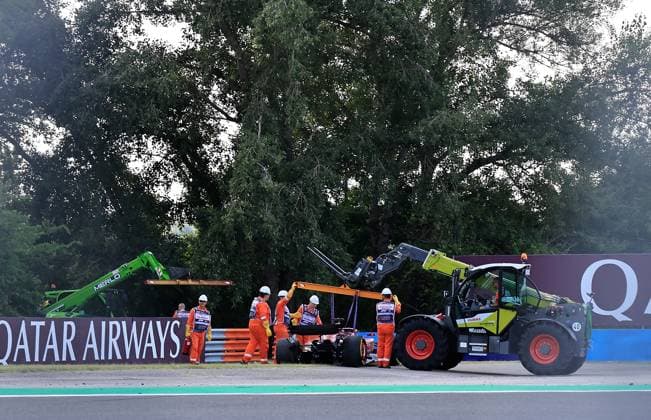 19.07.2024, Hungaroring, Budapest, FORMULA 1 HUNGARIAN GRAND PRIX 2024 , im Bild Unfall von Charles Leclerc (MCO), Scuderia Ferrari HP Defodi-506_20240719_hbr_4560
