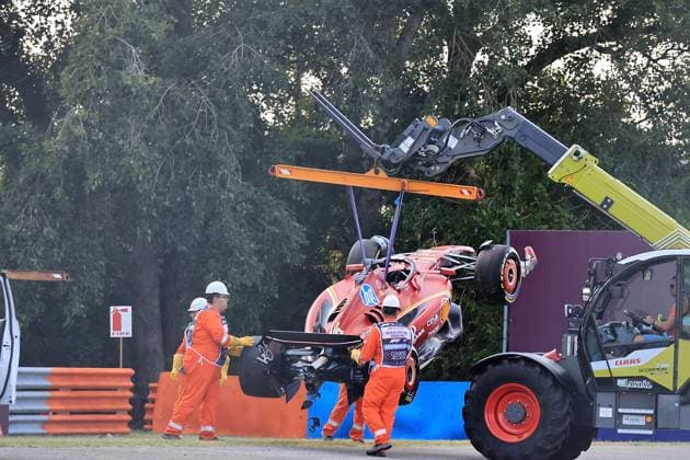 19.07.2024, Hungaroring, Budapest, FORMULA 1 HUNGARIAN GRAND PRIX 2024 , im Bild Unfall von Charles Leclerc (MCO), Scuderia Ferrari HP Defodi-506_20240719_hbr_4566
