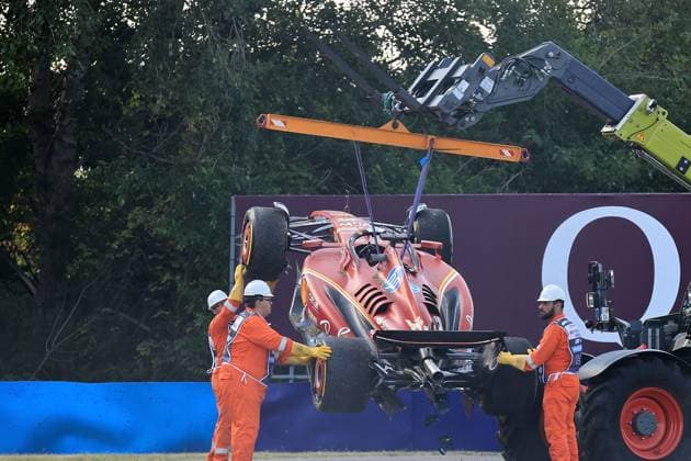 19.07.2024, Hungaroring, Budapest, FORMULA 1 HUNGARIAN GRAND PRIX 2024 , im Bild Unfall von Charles Leclerc (MCO), Scuderia Ferrari HP Defodi-506_20240719_hbr_4568