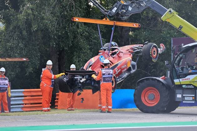 FORMULA 1 HUNGARIAN GRAND PRIX 2024 19.07.2024, Hungaroring, Budapest, FORMULA 1 HUNGARIAN GRAND PRIX 2024 , im Bild Unfall von Charles Leclerc (MCO), Scuderia Ferrari HP