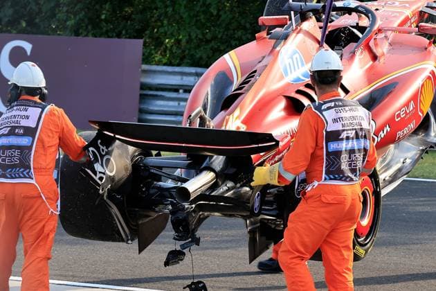 19.07.2024, Hungaroring, Budapest, FORMULA 1 HUNGARIAN GRAND PRIX 2024 , im Bild Unfall von Charles Leclerc (MCO), Scuderia Ferrari HP Defodi-506_20240719_hbr_4576