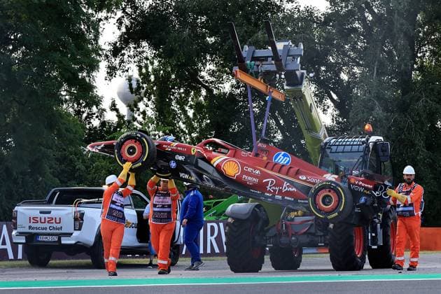 FORMULA 1 HUNGARIAN GRAND PRIX 2024 19.07.2024, Hungaroring, Budapest, FORMULA 1 HUNGARIAN GRAND PRIX 2024 , im Bild Unfall von Charles Leclerc (MCO), Scuderia Ferrari HP