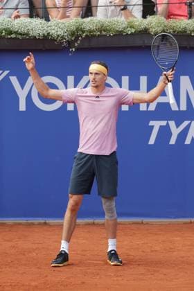 Tennis Herren ATP, Tennis Herren Tennis Herren Tour 500 European Open Hamburg, Hamburg Open ATP 500 2024 , 19.07.2024 , Alexander Zverev GER freut sich über den erste Satz Gewinn Copyright: FernandoxSoares