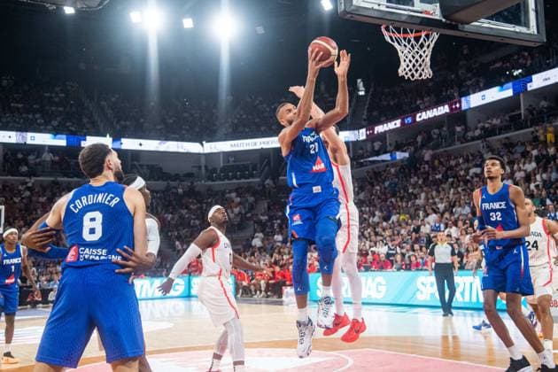 Rudy Gobert (France) BASKET : France x Canada - Match de preparation JO - 19 07 2024 BaptisteAutissier Panoramic 