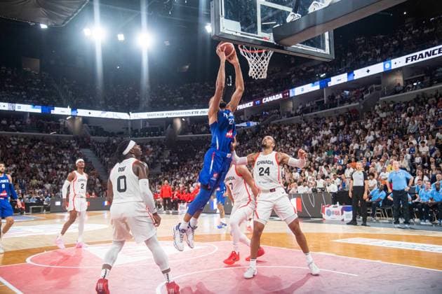 Rudy Gobert (France) BASKET : France x Canada - Match de preparation JO - 19 07 2024 BaptisteAutissier Panoramic 