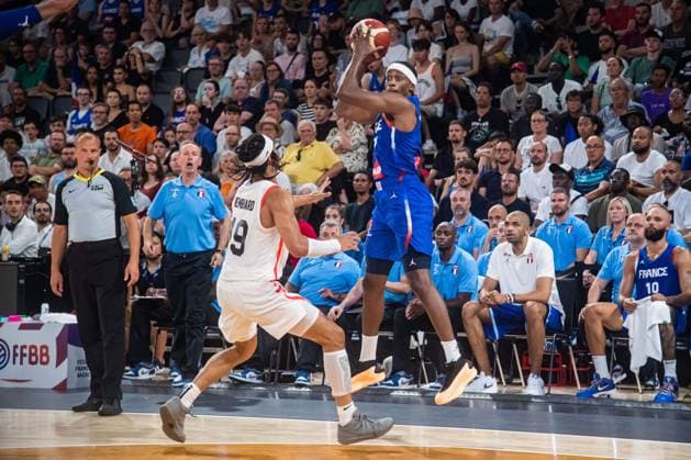 Frank Ntilikina (France) BASKET : France x Canada - Match de preparation JO - 19 07 2024 BaptisteAutissier Panoramic 