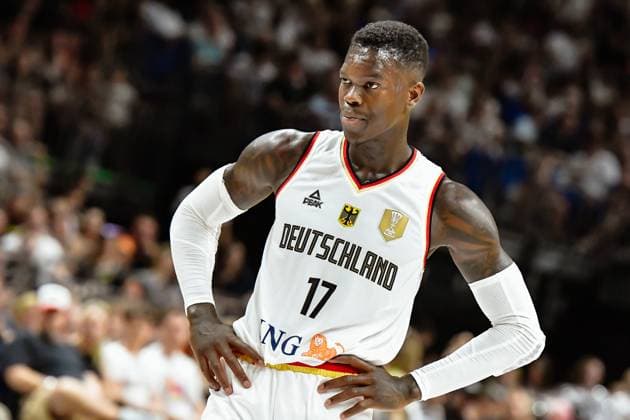 Basketball Laenderspiel, Deutschland - Japan 19.07.2024, xdanx, Basketball Laenderspiel, Deutschland - Japan v.l. Dennis Schroeder (Germany 17) Berlin Uber Arena Berlin Deutschland (DEU) Copyright: xDanielxLakomskix