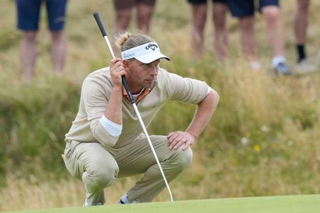 19th July 2024; Royal Troon Golf Club, Troon, South Ayrshire, Scotland; The Open Championship Round 2; Marcel Siem lines up a putt on the twelfth hole  ActionPlus12669891 StevenxFlynn