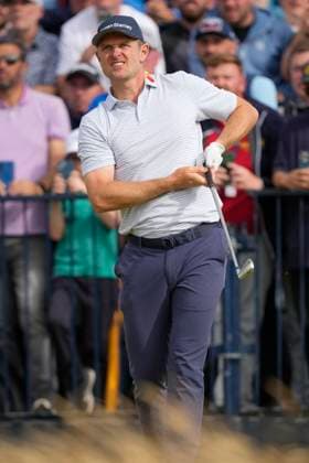 19th July 2024; Royal Troon Golf Club, Troon, South Ayrshire, Scotland; The Open Championship Round 2; Justin Rose plays to the 17th green  ActionPlus12669951 StevenxFlynn