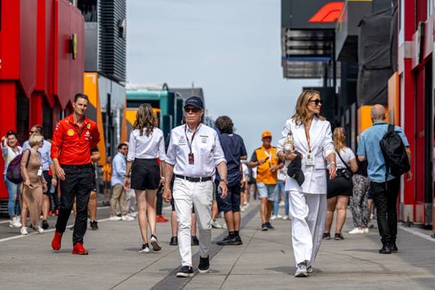 MOGYOROD, HUNGARY: Tommy Hilfiger, fashion designer, at the 2024 Formula 1 Hungarian Grand Prix at the Hungaroring in Mogyorod, Hungary.