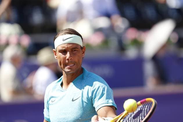 BASTAD, SVERIGE 20240720 Spaniens Rafael Nadal under lördagens semifinalen i herrarnas singel mot Kroatiens Duje AjdukoviÄ‡ i Nordea Open i Bastad. BASTAD SVERIGE x9200x
