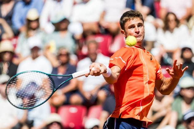 240720 Duje Ajdukovic of Croatia during day 6 of the Nordea Open on July 20, 2024 in Bastad. Photo: Niclas Jönsson BILDBYRAN COP 273 NO0290 tennis ATP, Tennis Herren 250 nordea open bbeng Copyright: NICLASxJÖNSSON BB240720NO021