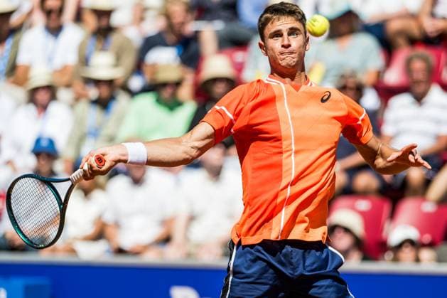 240720 Duje Ajdukovic of Croatia during day 6 of the Nordea Open on July 20, 2024 in Bastad. Photo: Niclas Jönsson BILDBYRAN COP 273 NO0290 tennis ATP, Tennis Herren 250 nordea open bbeng Copyright: NICLASxJÖNSSON BB240720NO022