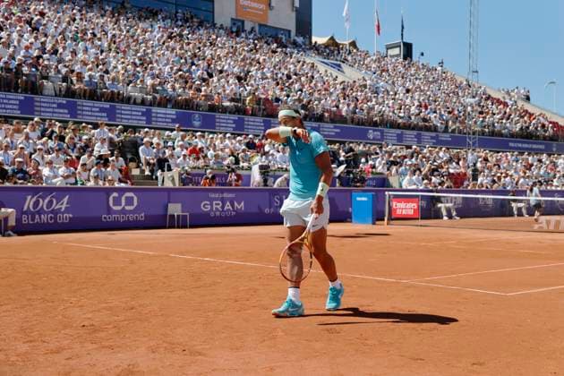 BASTAD, SVERIGE 20240720 Spaniens Rafael Nadal under lördagens semifinalen i herrarnas singel mot Kroatiens Duje AjdukoviÄ‡ i Nordea Open i Bastad. BASTAD SVERIGE x9200x