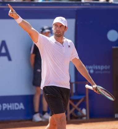 EFG Swiss Open - Quentin Halys v Jan-Lennard Struff Quentin Halys (FRA) wins semi final against Jan-Lennard Struff (GER) during EFG Swiss Open. during EFG Swiss Open Gstaad, International Tennis match in Gstaad, Switzerland, on July 20, 2024. Photo by Patrick Dancel IPA ABACAPRESS.COM Gstaad Switzerland  Copyright: xIPA ABACAx