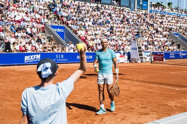 240720 Rafael Nadal of Spain during day 6 of the Nordea Open on July 20, 2024 in Bastad. Photo: Niclas Jönsson BILDBYRAN COP 273 NO0290 tennis ATP, Tennis Herren 250 nordea open bbeng Copyright: NICLASxJÖNSSON BB240720NO049