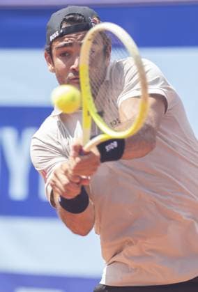 Gstaad Switzerland, 07 20 2024: Matteo Berrettini (ITA) in semi final against Stefanos Tsitsipas (GRE) during EFG Swiss Open. during EFG Swiss Open Gstaad, International Tennis match in Gstaad, Switzerland, July 20 2024  Copyright: xPatrickxDancel IPAxSportx xipa-ax xx IPA_48136373 IPA_Agency_IPA48136373